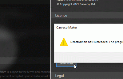 Deactivate carveco licence