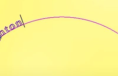 Lost text on a curve
