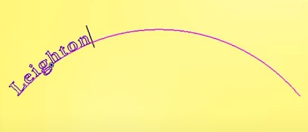 Lost text on a curve
