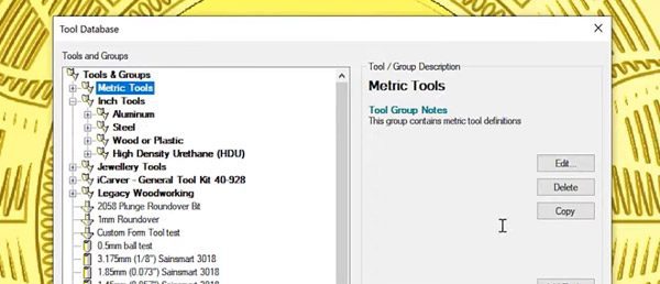 Backing up the tool database